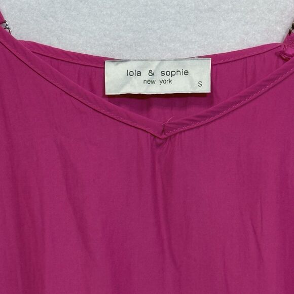 Lola & Sophie Pink Mini Sleeveless 90's Y2K Slip Dress Women Size S Made in USA - Picture 3 of 8
